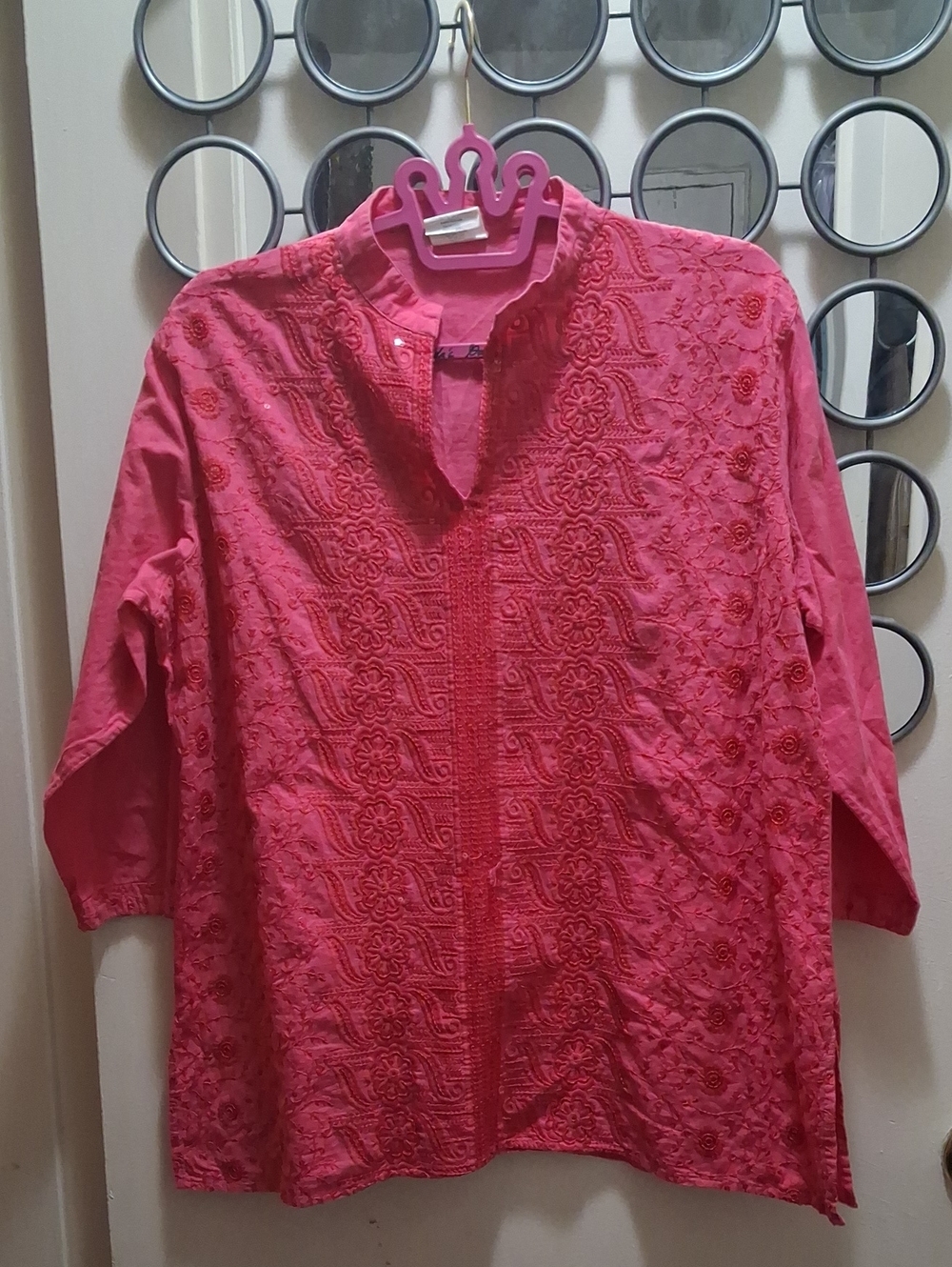 Women’s Pink Embellished Tunic Top